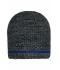 Unisex Coarse Knitted Beanie Black-melange/royal 11444
