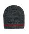 Unisex Coarse Knitted Beanie Black-melange/red 11444