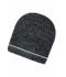 Unisex Coarse Knitted Beanie Black-melange/silver 11444