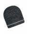 Unisex Coarse Knitted Beanie Black-melange/silver 11444