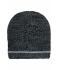 Unisex Coarse Knitted Beanie Black-melange/silver 11444