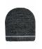 Unisex Coarse Knitted Beanie Black-melange/silver 11444