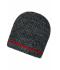 Unisex Coarse Knitted Beanie Zwart-melange/rood 11444