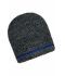 Unisex Coarse Knitted Beanie Zwart-melange/royal 11444
