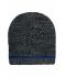 Unisex Coarse Knitted Beanie Zwart-melange/royal 11444