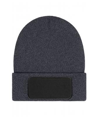 Unisex Beanie with Patch (10cm x 5 cm) - Thinsulate Dark-grey-melange 11500