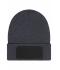 Unisex Beanie with Patch (10cm x 5cm)- Thinsulate Donkergrijs-melange 11500