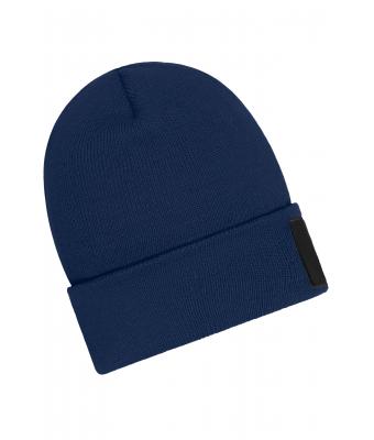 Unisex Beanie with Patch (10cm x 5cm)- Thinsulate Navy 11500