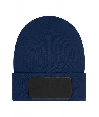 Unisex Beanie with Patch (10cm x 5cm)- Thinsulate Navy 11500