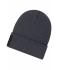 Unisex Beanie with Patch (10cm x 5cm)- Thinsulate Donkergrijs-melange 11500