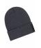 Unisex Beanie with Patch (10cm x 5cm)- Thinsulate Donkergrijs-melange 11500