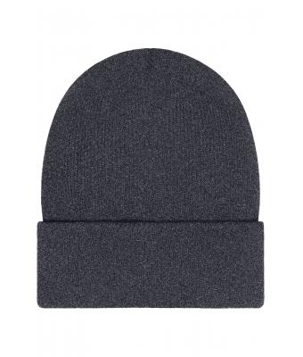 Unisex Beanie with Patch (10cm x 5cm)- Thinsulate Donkergrijs-melange 11500