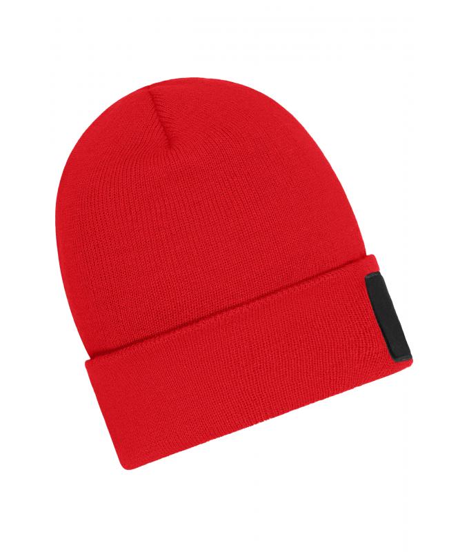 Unisex Beanie with Patch (10cm x 5cm)- Thinsulate Rood 11500