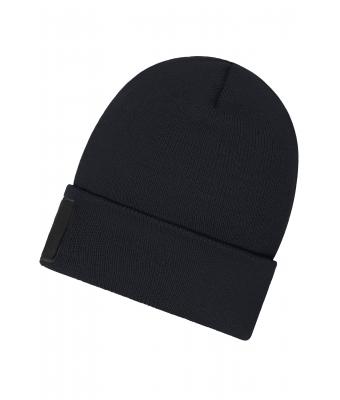 Unisex Beanie with Patch (10cm x 5cm)- Thinsulate Zwart 11500