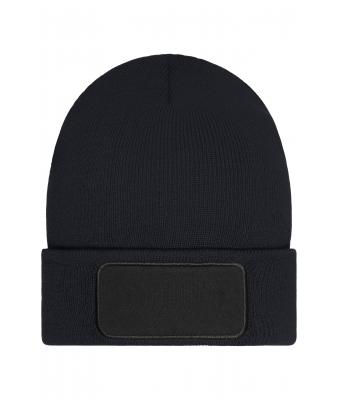Unisex Beanie with Patch (10cm x 5cm)- Thinsulate Zwart 11500