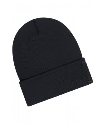 Unisexe Bonnet avec patch (10cm x 5cm) - Thinsulate Noir 11500