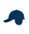 Unisex 6 Panel Fleece Cap with Earflaps Navy 7800