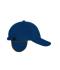 Unisex 6 Panel Fleece Cap with Earflaps Navy 7800
