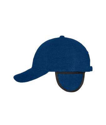 Unisex 6 Panel Fleece Cap with Earflaps Navy 7800