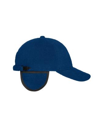 Unisex 6 Panel Fleece Cap with Earflaps Navy 7800