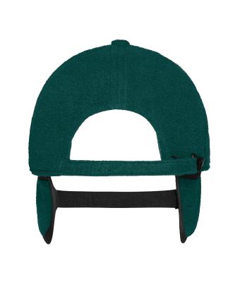 Unisex 6 Panel Fleece Cap with Earflaps Dark-green 7800