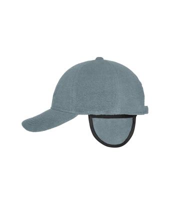 Unisex 6 Panel Fleece Cap with Earflaps Grey 7800