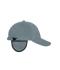 Unisex 6 Panel Fleece Cap with Earflaps Grey 7800