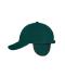 Unisex 6 Panel Fleece Cap with Earflaps Donkergroen 7800