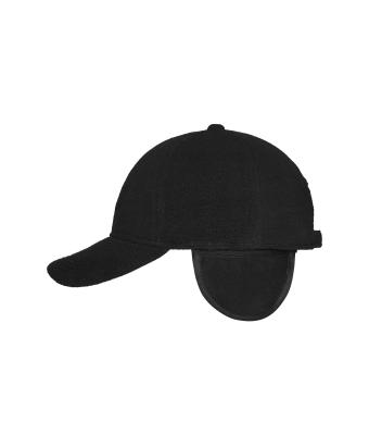 Unisex 6 Panel Fleece Cap with Earflaps Zwart 7800