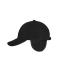 Unisex 6 Panel Fleece Cap with Earflaps Zwart 7800