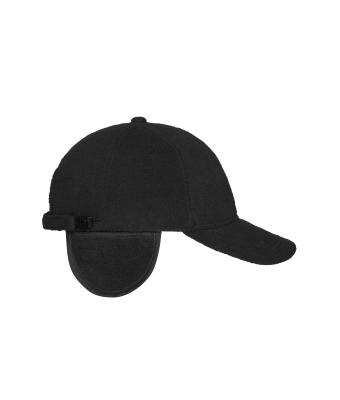 Unisex 6 Panel Fleece Cap with Earflaps Zwart 7800