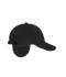 Unisex 6 Panel Fleece Cap with Earflaps Zwart 7800