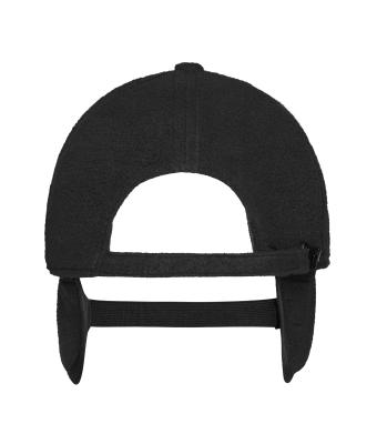 Unisex 6 Panel Fleece Cap with Earflaps Zwart 7800