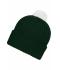 Unisexe Bonnet tricot à pompon Vert-foncé/blanc 7804