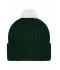 Unisexe Bonnet tricot à pompon Vert-foncé/blanc 7804