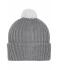 Unisexe Bonnet tricot à pompon Gris-foncé/gris-clair 7804