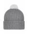 Unisexe Bonnet tricot à pompon Gris-foncé/gris-clair 7804