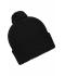 Unisex Knitted Cap with Pompon Black 7804