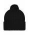 Unisex Knitted Cap with Pompon Black 7804