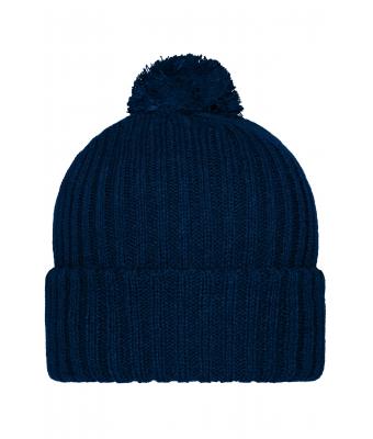 Unisex Knitted Cap with Pompon Navy 7804