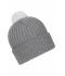Unisex Knitted Cap with Pompon Dark-grey/light-grey 7804