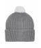 Unisex Knitted Cap with Pompon Donkergrijs/lichtgrijs 7804