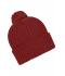 Unisex Knitted Cap with Pompon Burgundy 7804