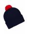 Unisex Knitted Cap with Pompon Navy/rood 7804