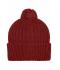 Unisex Knitted Cap with Pompon Burgundy 7804