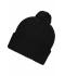 Unisex Knitted Cap with Pompon Black 7804