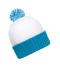Unisex Knitted Cap with Pompon White/aqua 7804