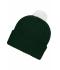 Unisex Knitted Cap with Pompon Donkergroen/wit 7804