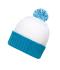 Unisex Knitted Cap with Pompon Wit/aqua 7804