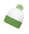 Unisex Knitted Cap with Pompon Wit/limegroen 7804